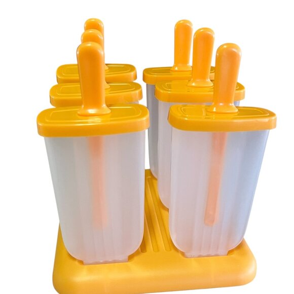 Popsicle Molds Ice Pop Molds Makers With Sticks 6 Pack Reusable Groovy Orange - Picture 3 of 6